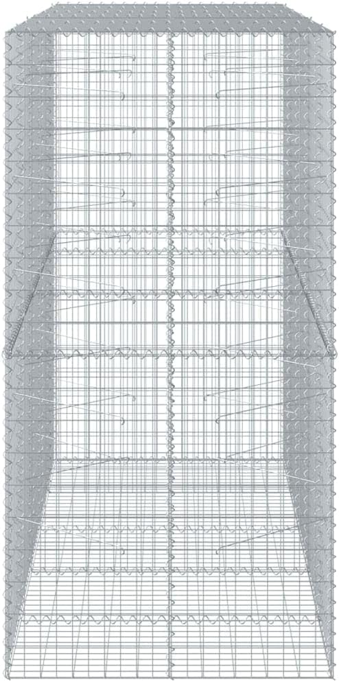 Galvanized Iron Gabion Basket with Cover 98.4x39.4x78.7 Large Raised Garden Bed Planter Box for Outdoor Landscaping Sturdy Metal Mesh Baskets for Flowers Vegetables Plants