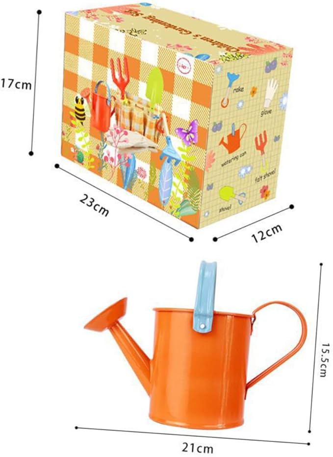 BESPORTBLE 7pcs Boy Girl Garden Tools Kit Gloves Watering Can Shovel Rake and Carrying Bag for Outdoor Fun Safe and Gardening Toys for Boys and Girls
