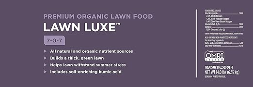 Lawn Luxe 7-0-7 100% Organic Summer Grass Fertilizer 14 lb Bag Covers 2500 sq ft
