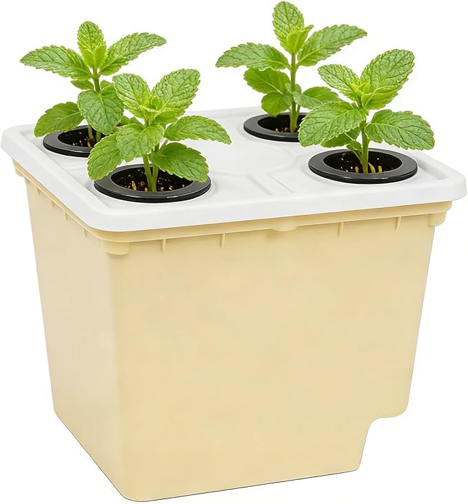 Hydroponic Planter PotSiphonic Drainage Gardening Supplies - Soilless Cultivation Barrels - for Indoor Outdoor Windowsill Balcony Greenhouse Tomato Cucumber Fruit