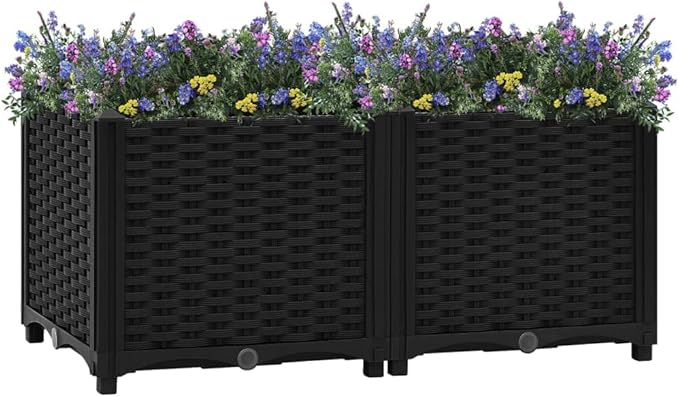 Raised BedGarden Bed Planter Planter Container Vegetable Flower Planter Outdoor Garden Bed Backyard Patio Lawn Balcony 31.5x15.7x15 Polypropylene