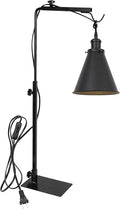 Free Standing Plant Grow Stand Adjustable Height 5.9 Feet Plug Cord with Timer Switch E26 Base Black Cone Shade Simple Design (Bulb Not Included)