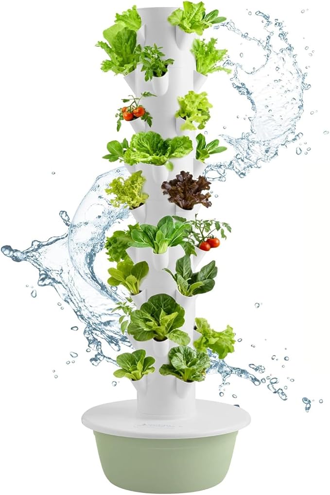 Hydroponics Growing System Kit 36 Plants Vertical Hydroponics Tower with Pump and Timer Planter Tower for Soilless Cultivation Herbs Fruits Vegetables for Gardening Lover 9Layer