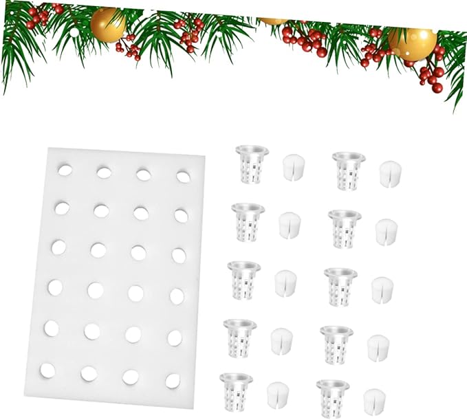 1Set Hydroponic Planting Tray Soil Floating Sponge Kit with Cylinder Sponge Cups Planting Baskets for Greenhouse Vegetable Cultivation