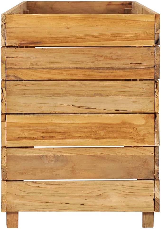 YAFF Raised Bed 59.1x15.7x21.7 Recycled Teak and Steel (54.912lbs)