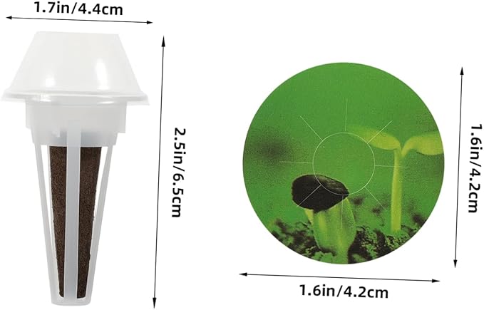 1Set Hydroponic Growing Kit with Grow Baskets Lids and Labels Indoor Gardening Supplies for Seed Germination Humidity Dome for Optimal Growth Environment
