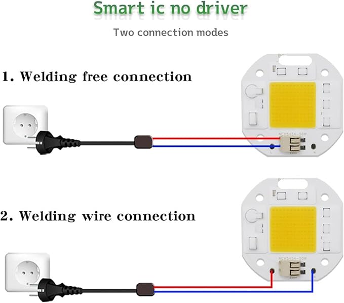 3PCS No Welding AC 220V 50W LED COB Chip Diode Driverless DOB Module 5454 Lamp Beads for Plant Grow Light Floodlight Spotlight(Grow Light220V 30W)