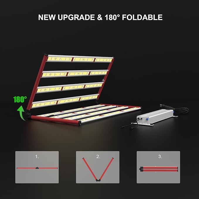 AGLEX 800W LED Grow Lights Full Spectrum Grow Light with UV IR Daisy Chain Plant Bar Style Grow Light Foldable &amp Dimmable for Indoor Growing Commercial Hydroponic Growing Lamp 6x6ft Core Coverag