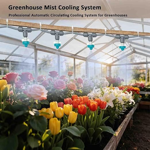 Drip Irrigation System with Water Timer Plug-in Quick Connection Drip Irrigation Kit 5/16“ID and 1/4 Inch Pipe Auto Watering System for Garden Spray for Greenhouse Garden Lawn Potted Plants