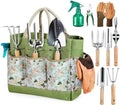Gardening Tools 9-Piece Heavy Duty Gardening Hand Tools Durable Organizer HandbagRust-Proof Combination Garden Tool Set