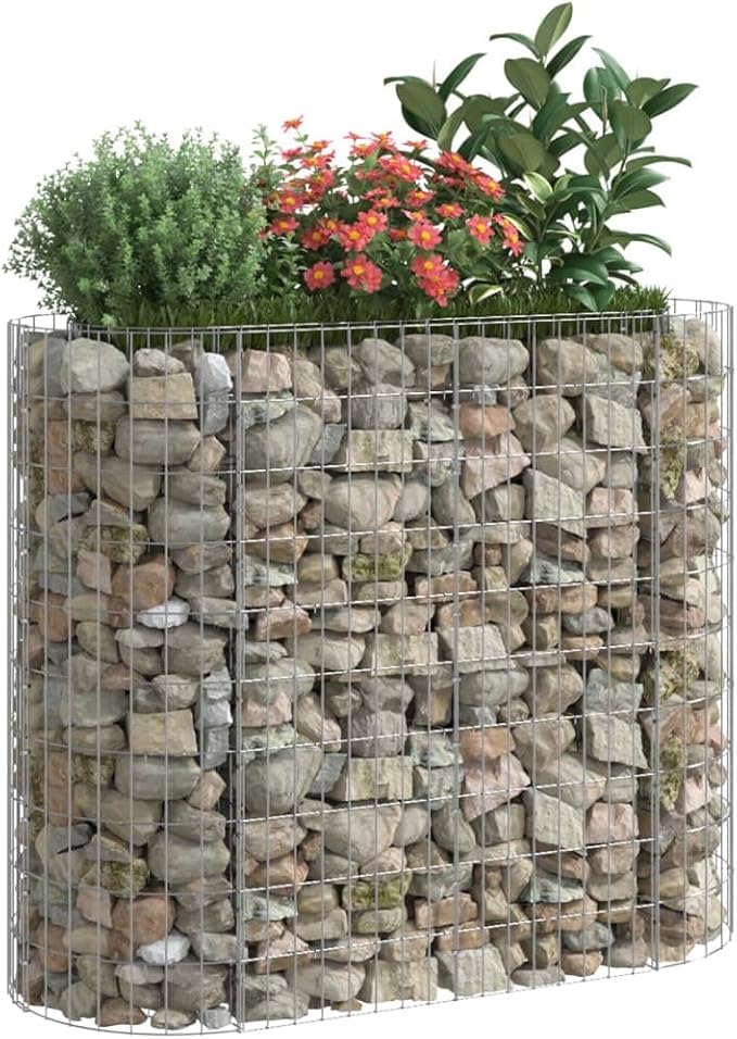 Gabion Raised Bed - Galvanized Metal Planter Box for Outdoor Gardening Flower and Vegetable Plant Growing Large Steel Bed 47.2x19.7x39.4