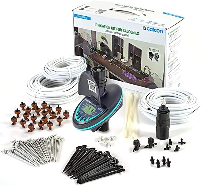 Galcon Balcony kit 9001BT Bluetooth Irrigation for Containers and Hanging Flowers Baskets Automatic Plant Watering System for Patio Balconies Hydroponics &amp Roof Plants Water Saving Drip-Feed