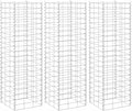 Gabion Raised Bed Set of 3 Silver Iron Cubic Planter Box 11.8 x 11.8 x 39.4 in Heavy Duty Garden Fence Panels for Outdoor Privacy Screen &amp Patio Balcony Greenery Display