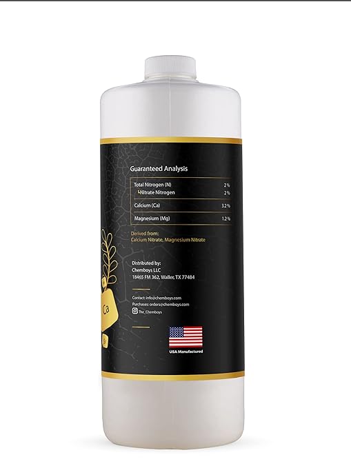 Chemboys XL Cal-Mag Plant Supplement 2-0-0 – Calcium &amp Magnesium Liquid Fertilizer Plant Nutrients for Vegetables Hydroponics Coco Coir Fruits – Indoor &amp Outdoor Use Made in USA - 1 Quart