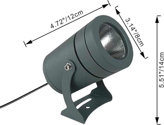 Kiven IP65 Waterproof LED Landscape Mini Up Down Ligh LED Decorative Spotlight Lamp with Plug-in Cord and Timer for Indoor Outdoor Yard Step Statue LED Lawn Light (10W Warm White)