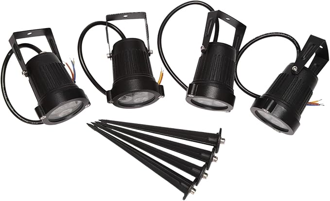 4Pcs LED Garden Lights 3W 220V Outdoor Spotlight with Spike IP65 Waterproof Garden Landscape Decorative Lamp Green