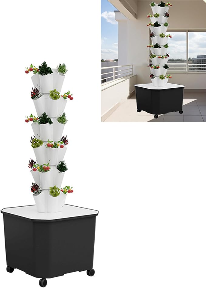 Hydroponics Growing System6/8/10/12 Layers Garden Hydroponics Growing Sys Hydroponics Tower Aeroponics Grow Kit Planting Sysfor Gardening Lover for Fruits VegetablesWhite-12LAYE