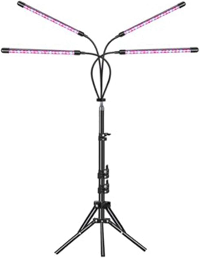 40W LED Full Spectrum Grow Lamps with Bracket Dimmable Greenhouse Flower Adjustable Floor Plant Growing Lights with Timer