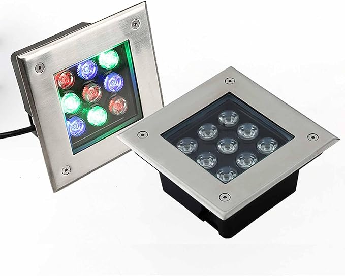 Square Ground Landscape Light - Outdoor Ground Spotlight AC 220V Ultra-Thin Recessed LED Spotlight IP66 Waterproof LED Underground Light Garden Courtyard Floor Lamp Landscape Lighting