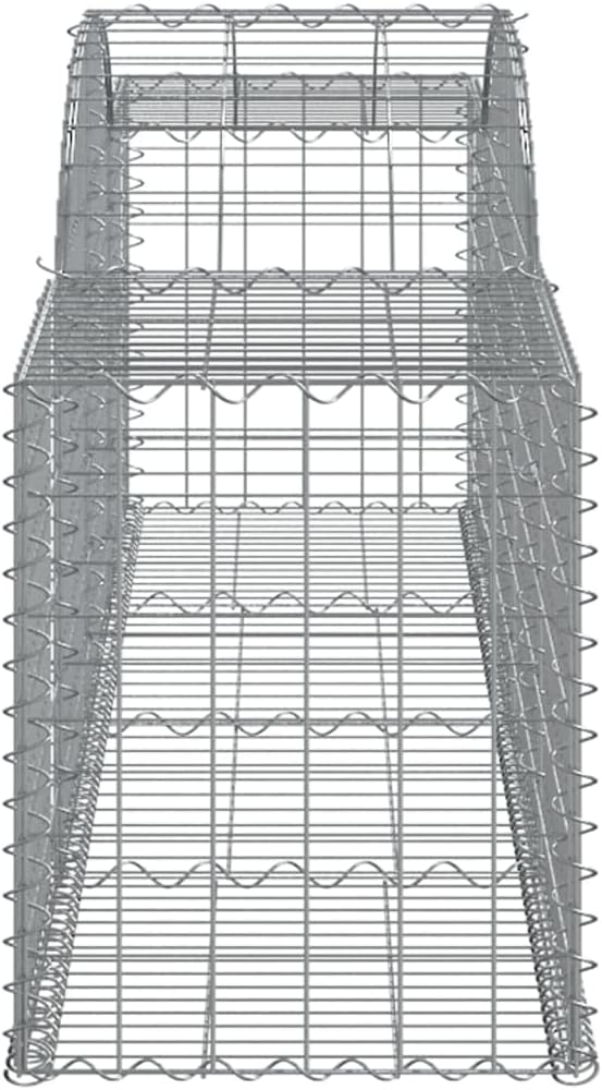 3-Piece Galvanized Iron Gabion Basket Set 118 x 118 x 32 in Silver Rectangular Planter Box for Elevated Garden Beds Outdoor Raised Flower Bed Patio Backyard Landscaping