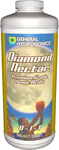General Hydroponics GH1352 Diamond Nectar 0-1-1 Premium Grade Humic Acid for Soil Soilless Mixes Coco &amp Hydroponics 1 Quart Orange