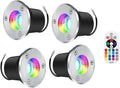 4PCS Outdoor LED Spotlights - 3W Floor Light Spotlight IP65 Waterproof Recessed Floor Lamp RGB LED Spotlights LED Recessed Ground Spotlight with Remote Controlled Spotlights(3W(85-265V))