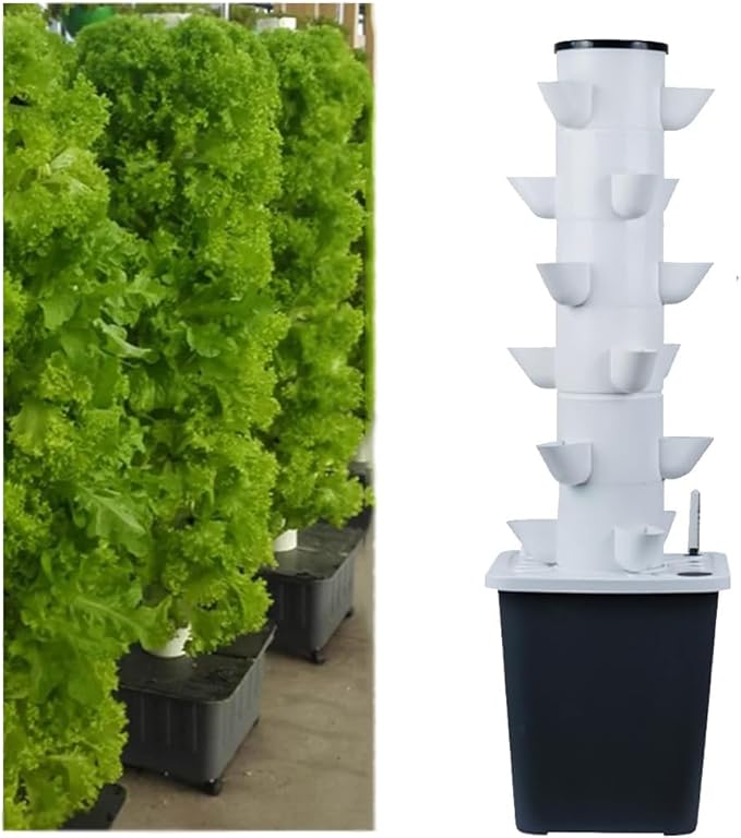 Tower Garden Hydroponic Growing System 15/20/25/30 Holes Hydroponic Growing System Vegetable Planting Equipment for Indoor Home Balcony30holes