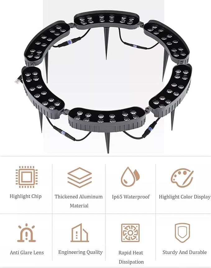 Palm Tree Lights LED Tree Hugger Lights Die-cast Aluminum Uplights Waterproof for Commercial Landscape Villa Garden.Excluding Transformer(White Light5 lamp Heads)