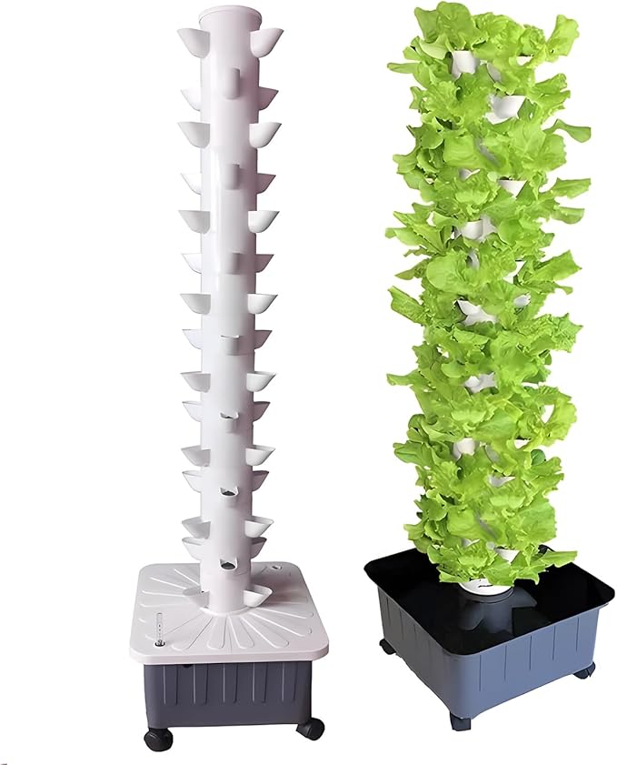 45 Pots Vertical Hydroponic Tower Soilless Cultivation Hydroponic Garden Tower Hydroponic Growing System Kit Vertical Garden Planter for Gardening Lovers