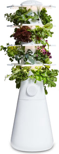 Farmstand Nook 4ft.7” Vertical Hydroponic Garden Tower - Self-Watering Vertical Hydroponic Tower with LED Grow Lights 20 Live Seedlings Smart Timer - Indoor Vertical Growing Tower