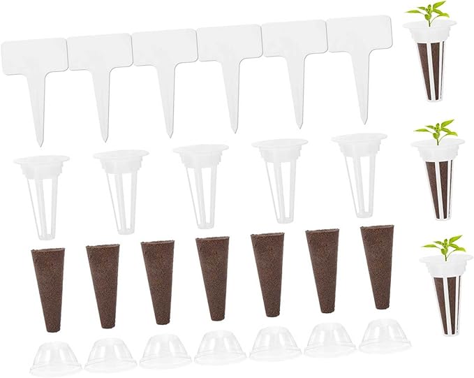 3sets Hydroponic Plant Basket Kit Humidity Dome and Growing Sponges for Indoor Garden for Soilless Cultivation of Herbs Vegetables and Flowers
