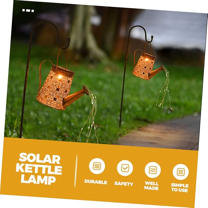 Happyyami Solar Lawn Light Watering Can Solar Garden Decor Rainproof Landscape Lighting