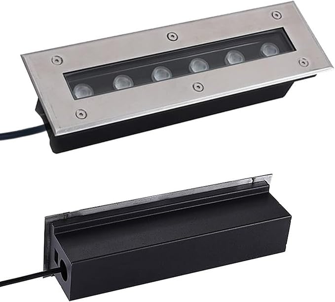 LED Landscape Lights - Outdoor Buried Lights 85-265V LED Recessed Ground Rectangular Spotlight IP65 Garden Waterproof Street Lamp for Outdoor Sidewalk Garden(Green Light9W)