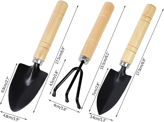 Mini Garden Tool Set 6pcs Mini Cultivating Transplng Kit Portable Plants Seedling Shovel Rake Spade Drilling Garden Planters Fertilize Tool