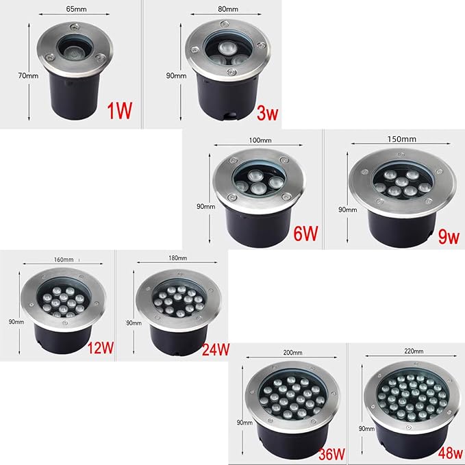 Outdoor Landscape Lights - LED Underground Light AC 220V Recessed Round Spotlight IP67 Waterproof Floor Lamp Outdoor Garden Courtyard Decorative Lighting Ground Lights Easy to Install