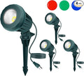 Spotlight Outdoor – 120V Plug-in 2700K Warm White LED Landscape Spot Lights with RGB 3 Lenses for Yard Garden Lawn&ampTree Decor IP67 Waterproof Perfect for Holidays&ampEveryday (4 Pack Green)
