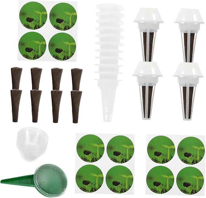 1set Hydroponic Plant Baskets Grow Sponges and Lids Soilless Gardening Accessories for Indoor Vegetable and Flower Cultivation Kit Includes
