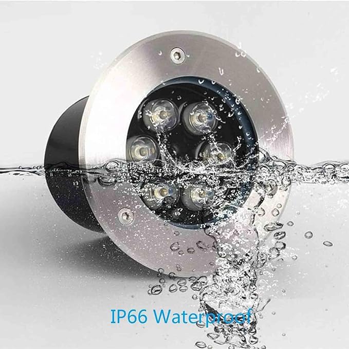 Outdoor LED Underground Light - Round Recessed LED Garden Light Outdoor Recessed Spotlight IP66 Waterproof AC24V Low In-Ground Lamp Garden Landscape Lighting(Yellow6W)