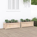 Garden Planters 2 pcs Planter Boxes Raised Flower Bed Standing Planter Gardening Box Suitable for Corridor Nursery Courtyard Orchard Solid Wood Pine