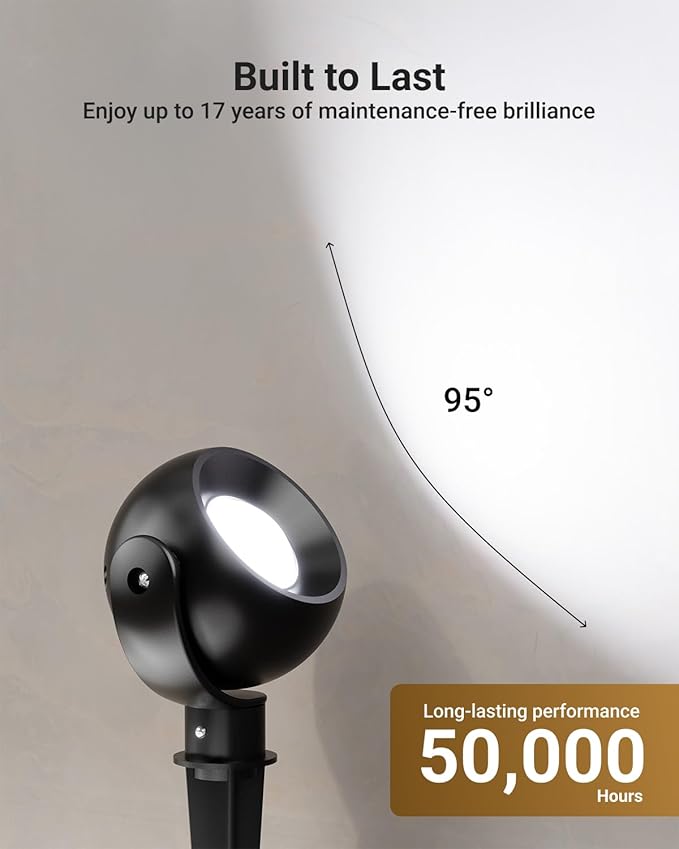 Sunco LED Low Voltage Spotlight Revolver Sphere Shaped Garden Landscape Lights Outdoor [Luces para Jardin] 4W 300 LM 3 CCT: 2700K/4000K/5000K Wet Rated ETL 30 Pack.