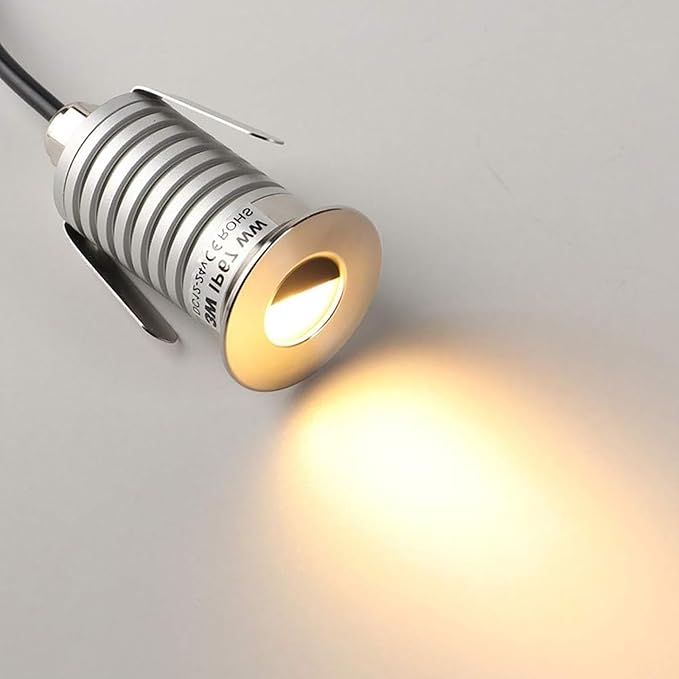 LED Underground Light - Low Voltage IP67 Waterproof Anti-Glare Spotlight for Outdoor Use 12V/24V Warm White (3W)