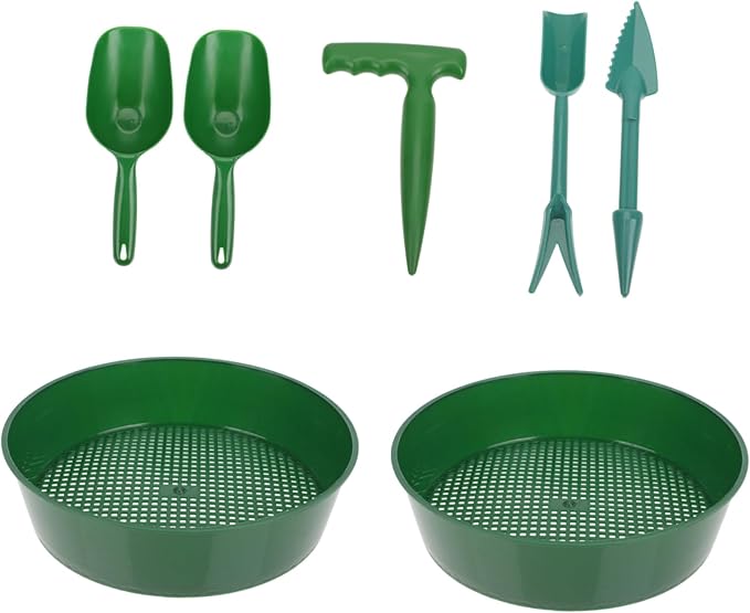 1Set Soil Sieve Mesh Screen and Shovel Garden Tool Kit Lightweight and Durable Gardening Supplies for Planting and Soil Preparation