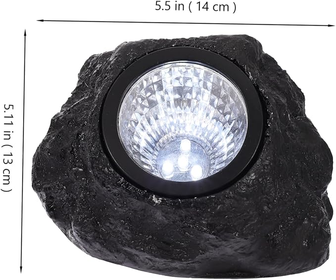 2pcs Led Solar Lights for Outdoor Solar Spotlight Stone Appearance Garden Lawn Pathway Lighting