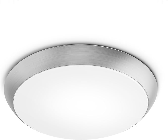 Feit Electric 9 Adjustable White LED Ceiling Light Dimmable Flush Mount Fixture Brushed Nickel Finish Selectable Color Temperature 900 Lumens 50000-Hour Lifespan FM9/5CCT/NK