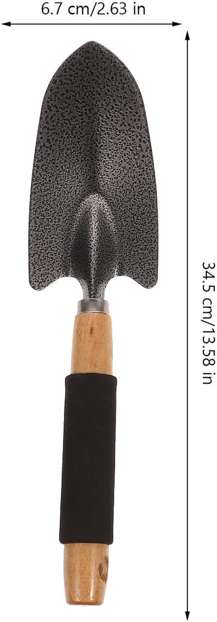 5pcs Ergonomic Gardening Tool Set with Planting Shovels and Garden Rake Outdoor Hand Tools with Storage Rack for Planting and Lawn Care
