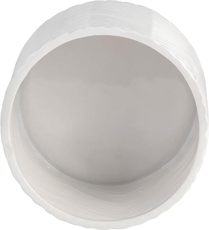 6 Ceramic Planter W Wood Stand White