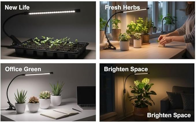 Led Grow Light with Timer Full Spectrum 5W Dimmable USB Clip On Light for Plants