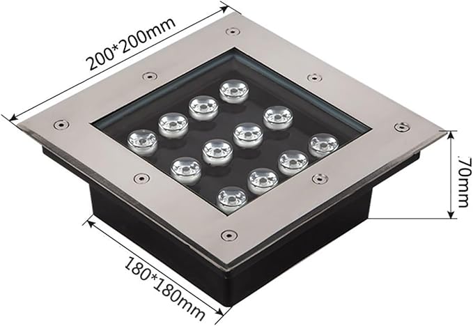 Outdoor Buried Lights - LED Landscape Lights 24V Low Voltage Square Walkover Led Lights IP67 Waterproof Embedded Spotlight for Garden Pathway Walkway Deck Yard Lighting