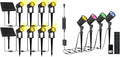 ZYAN Solar Spotlights Black Cord (8 Pack Warm White) Plug in Spotlights 4 Pack RGBW Color
