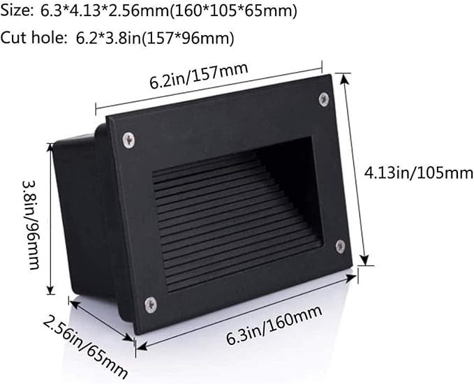 IP66 Waterproof Narrow Beam Spotlight - Landscape Lights LED Step Light Recessed Staircase Wall Light 3W for Staircase Garden Passage Landscape Projection Lighting(Warm Whit24v)